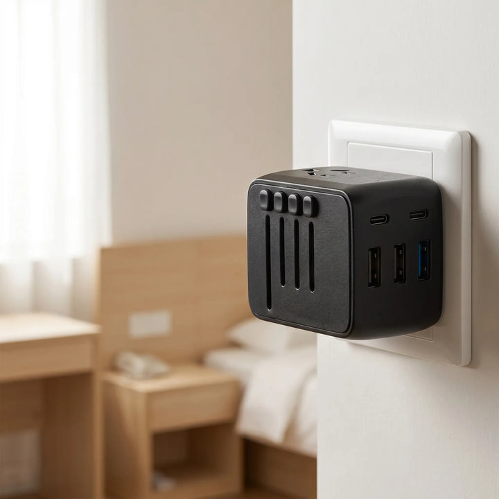 Compact Multi-Port Travel Adapter Block - Chargomix