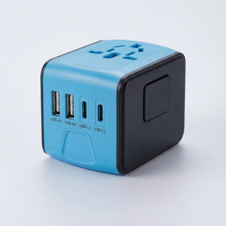 Compact Multi-Port Travel Adapter Block - Chargomix