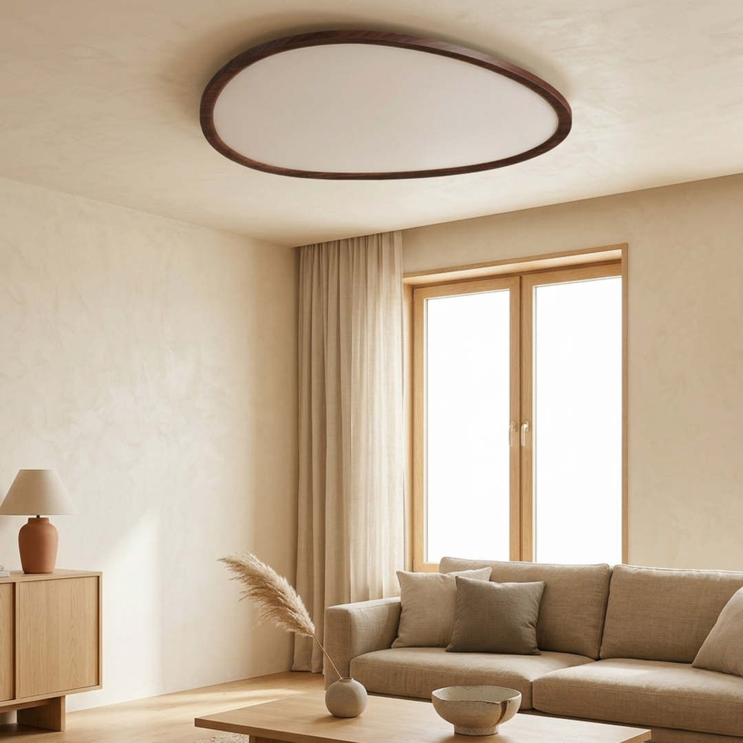 Ultra Slim Dark Wood Look LED Ceiling Light, Flush Mount Lamp 3