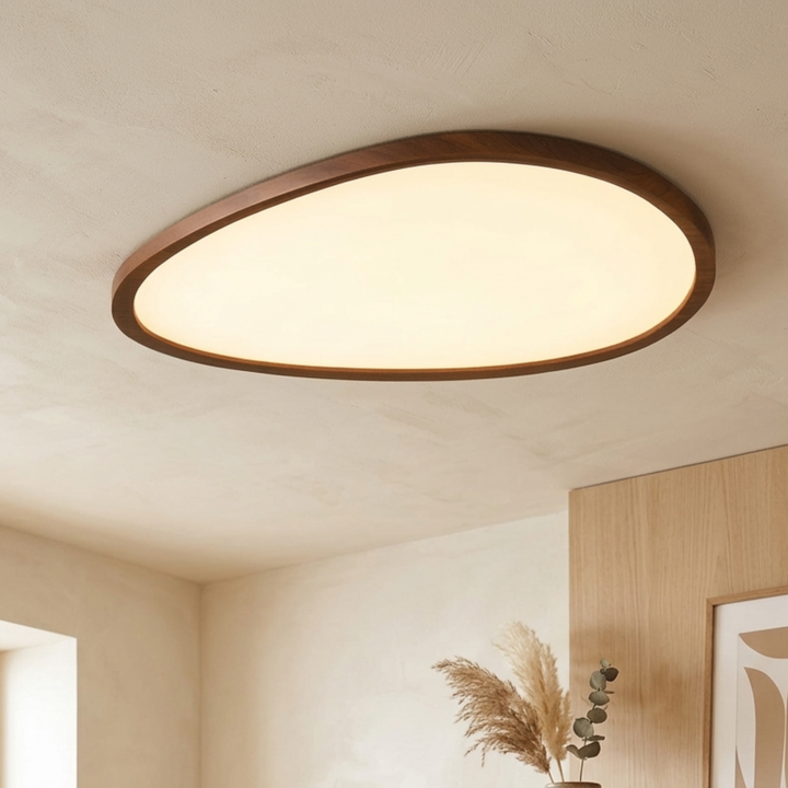 Ultra Slim Dark Wood Look LED Ceiling Light, Flush Mount Lamp 2