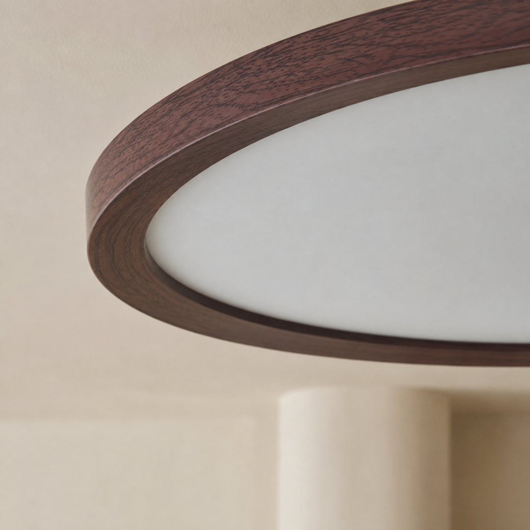 Ultra Slim Dark Wood Look LED Ceiling Light, Flush Mount Lamp 5