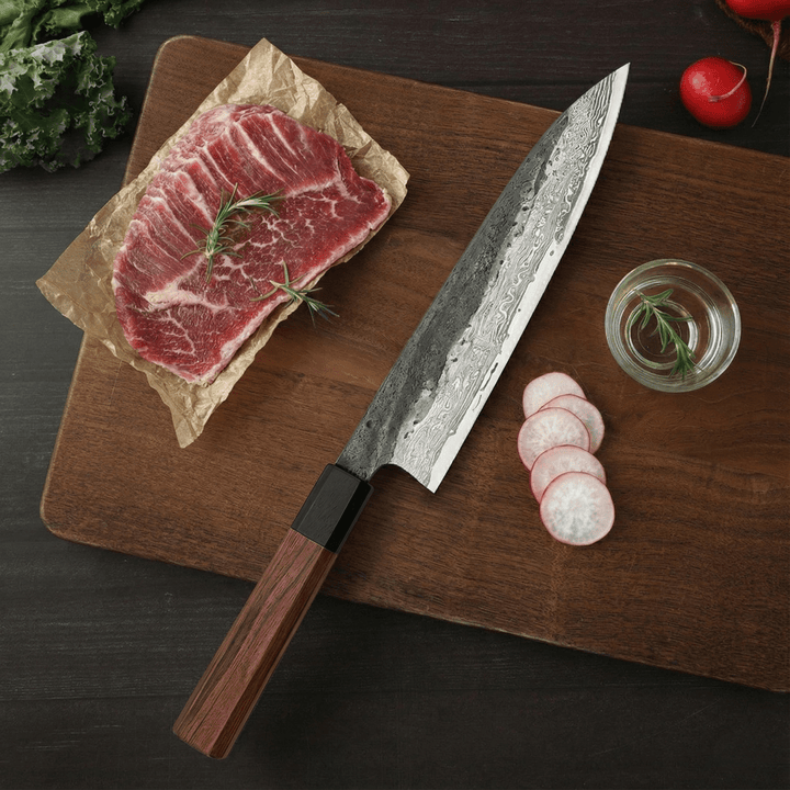 Kiritsuke Knife, Stainless Steel Blade, Ironwood Handle, 8.5 in 3