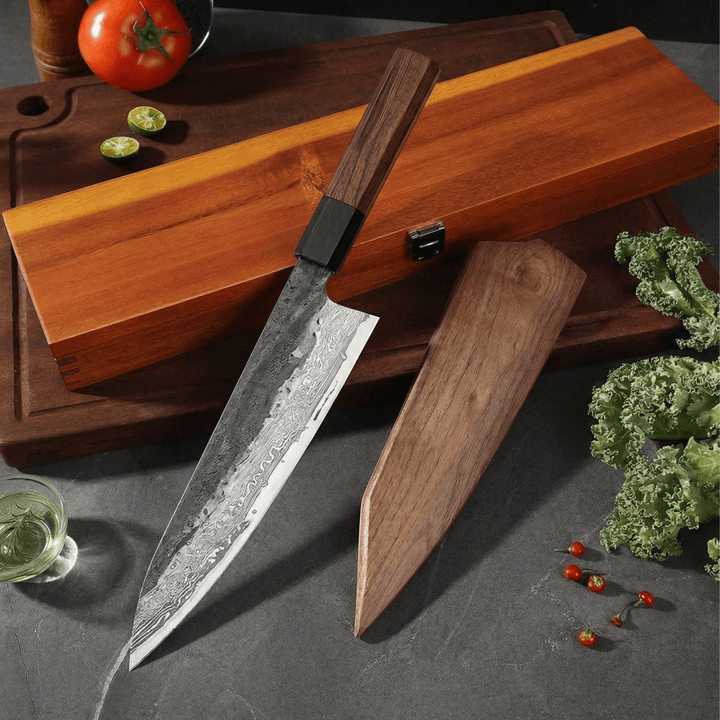 Kiritsuke Knife, Stainless Steel Blade, Ironwood Handle, 8.5 in 4