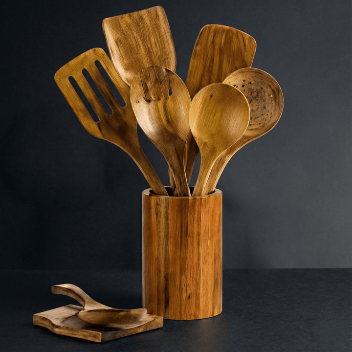 Traditional Japanese Wooden Utensil Set (7 Pieces) 1