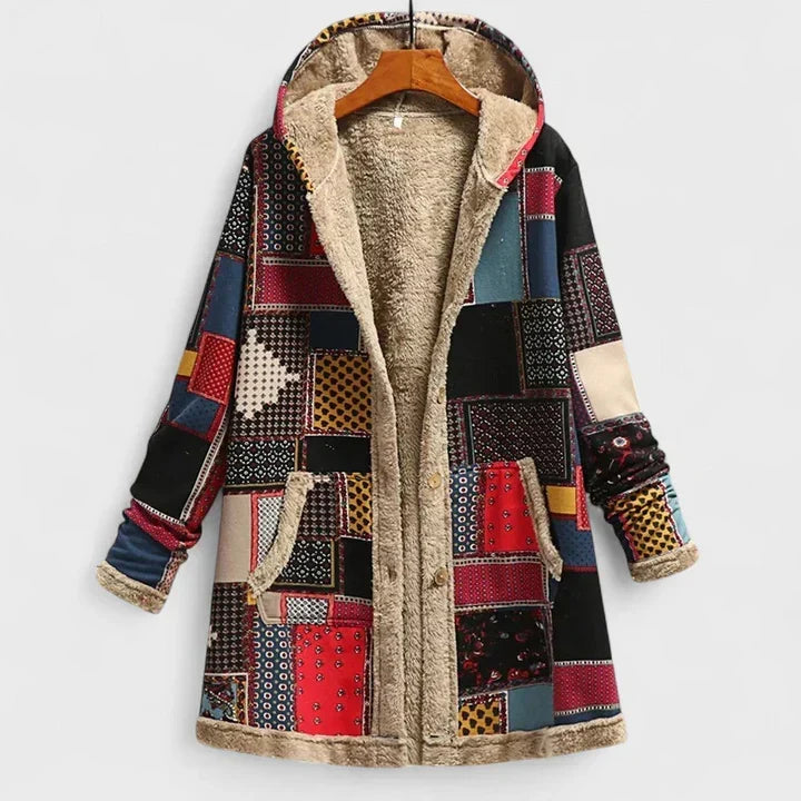 Vintage Floral Hooded Parka with Full Zip and Side Pockets 5