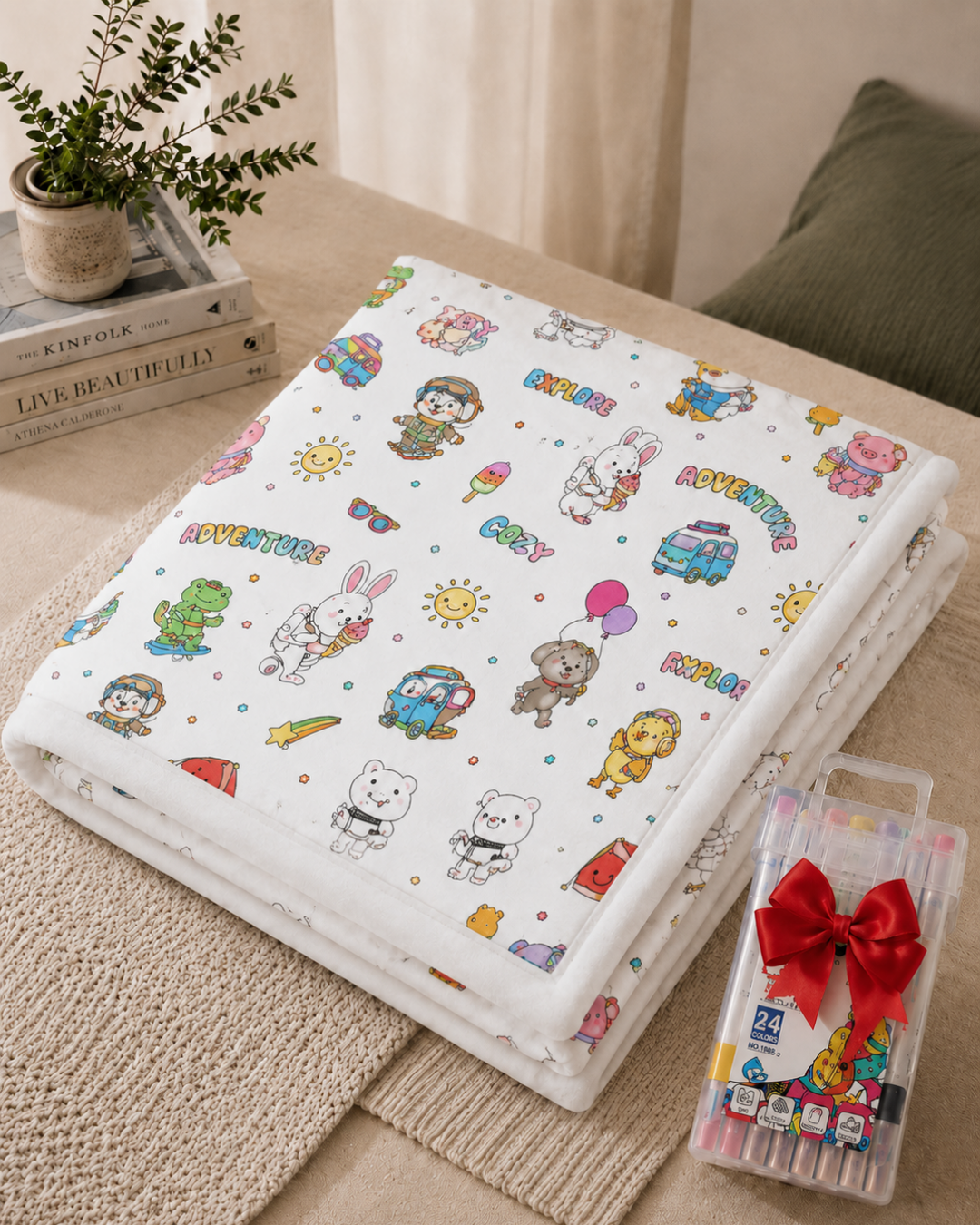 Color & Cuddle Blanket, Soft Velvety Coloring Throw 10