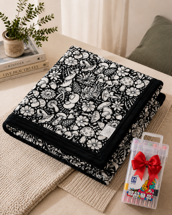 Color & Cuddle Blanket, Soft Velvety Coloring Throw 9