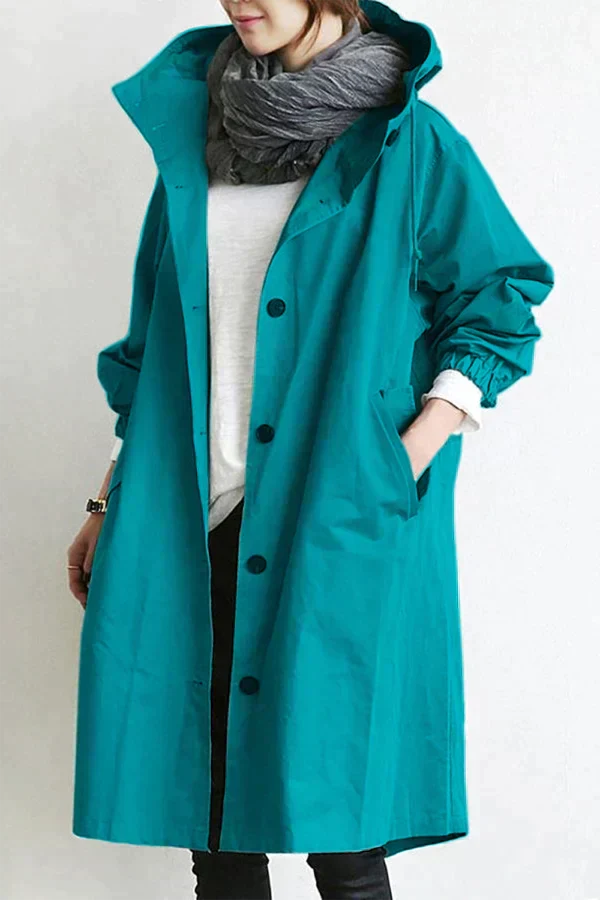 Oversized Waterproof Hooded Trench Coat 12