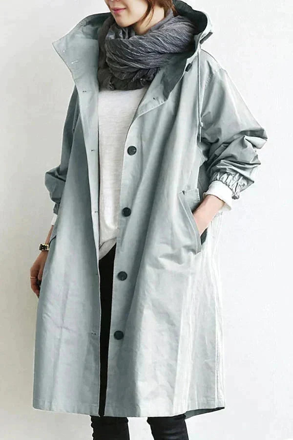 Oversized Waterproof Hooded Trench Coat 3