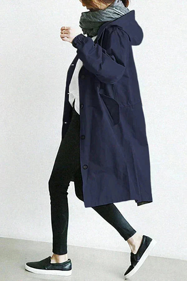 Oversized Waterproof Hooded Trench Coat 8