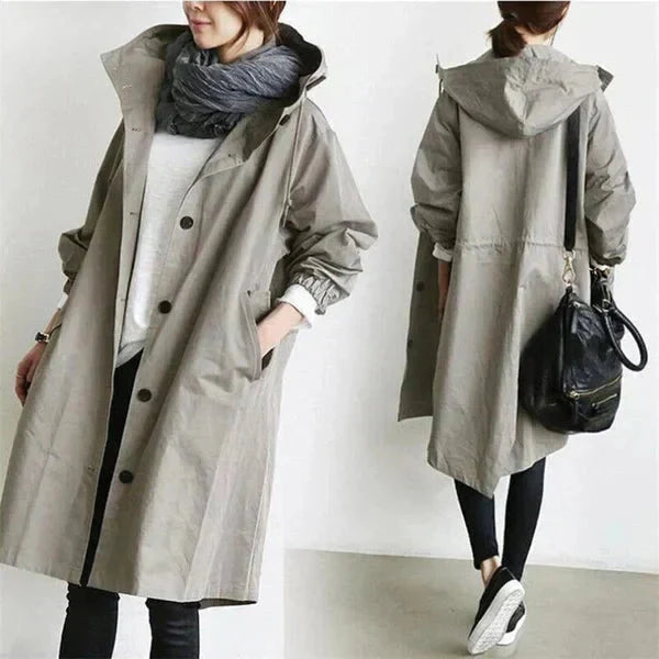 Oversized Waterproof Hooded Trench Coat 2