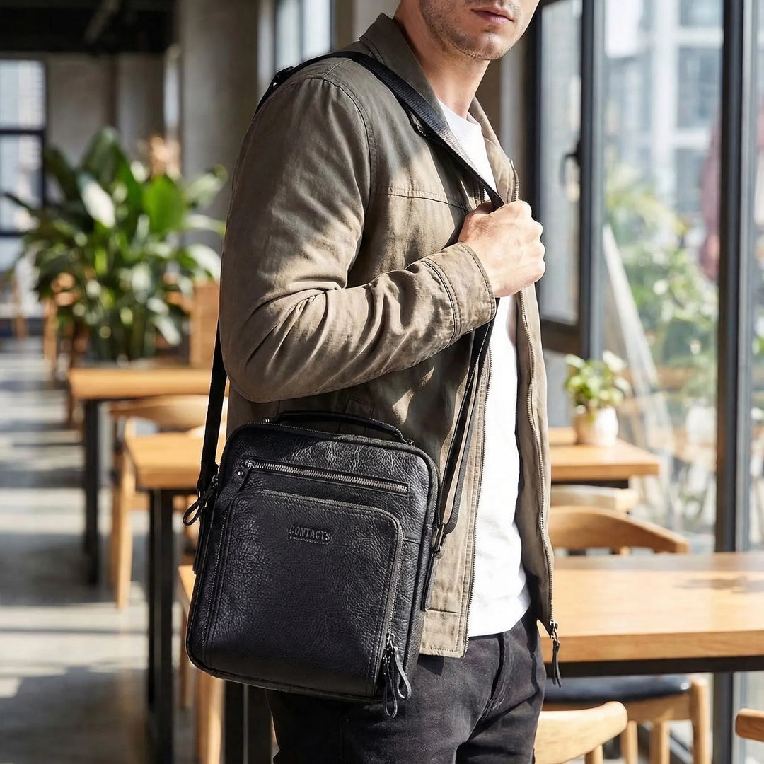 Compact Structured Messenger Shoulder Bag - Crossvale