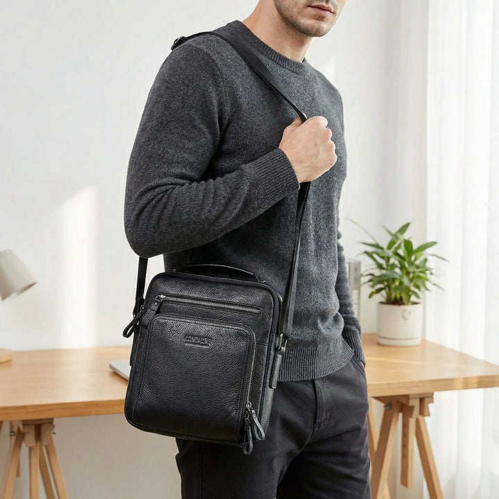 Compact Structured Messenger Shoulder Bag - Crossvale