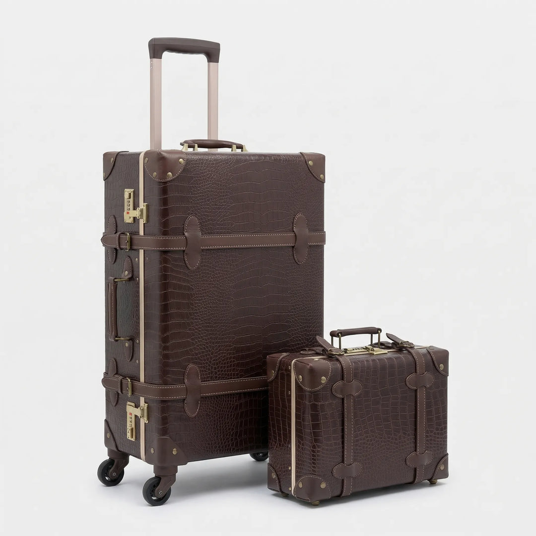 Vintage-Style 2-Piece spinner Luggage Set - Vintravel