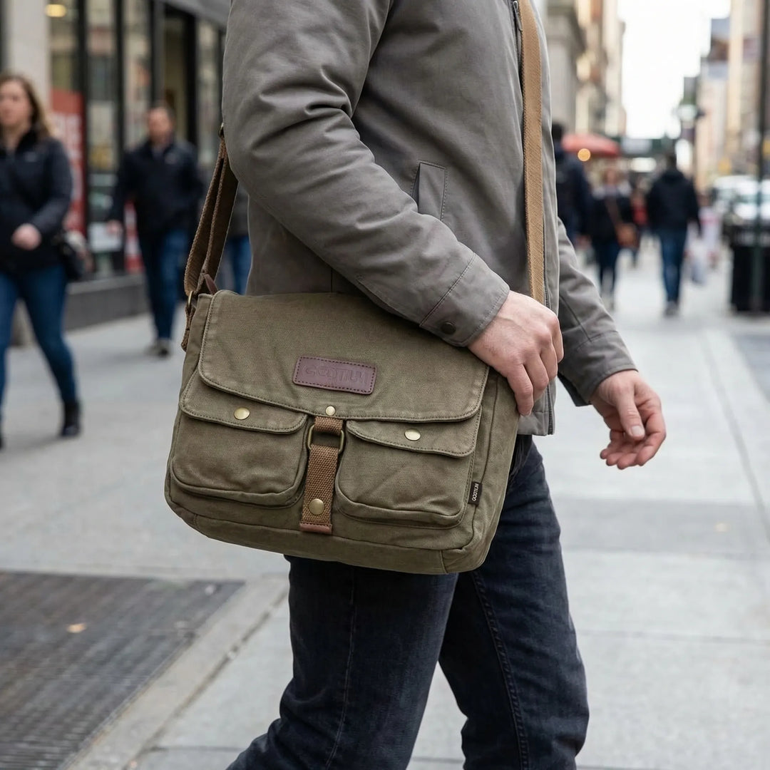 Vintage-Style Crossbody Messenger Bag - Kaelven