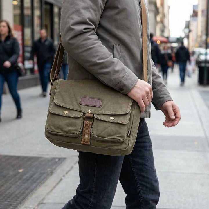 Vintage-Style Crossbody Messenger Bag - Kaelven