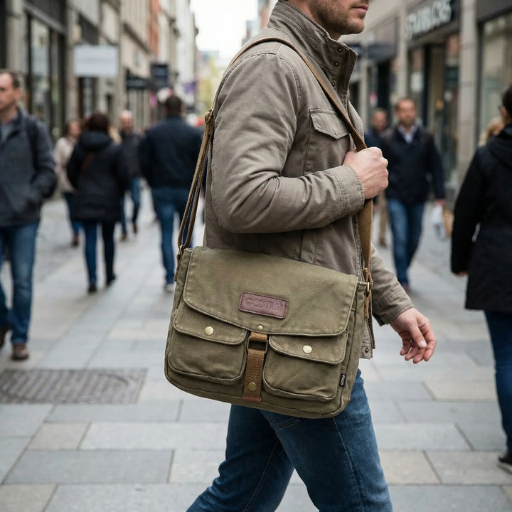 Vintage-Style Crossbody Messenger Bag - Kaelven
