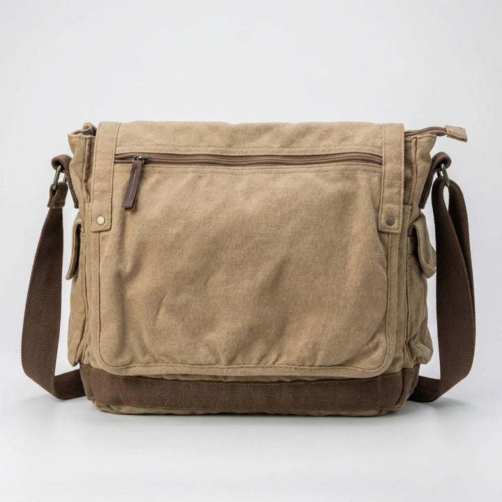 Spacious Vintage-Style Messenger Bag - Haulavik