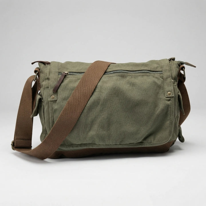 Spacious Vintage-Style Messenger Bag - Haulavik