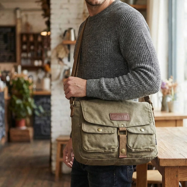 Compact Vintage Crossbody Messenger Bag - Ruggora