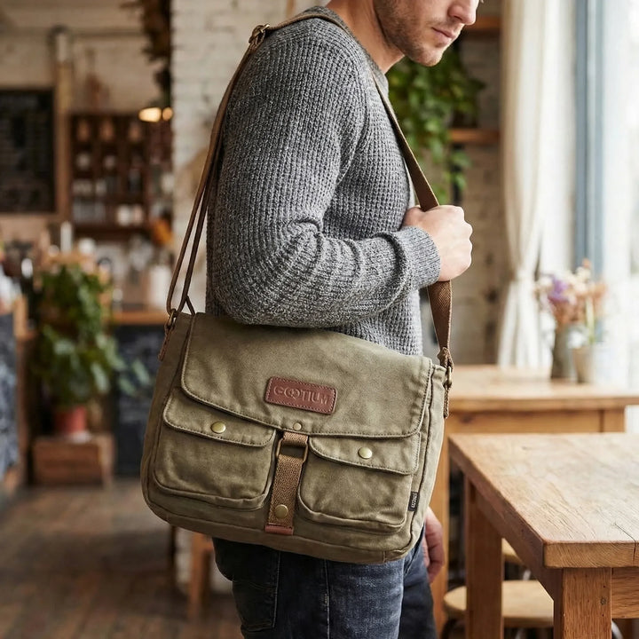 Compact Vintage Crossbody Messenger Bag - Ruggora