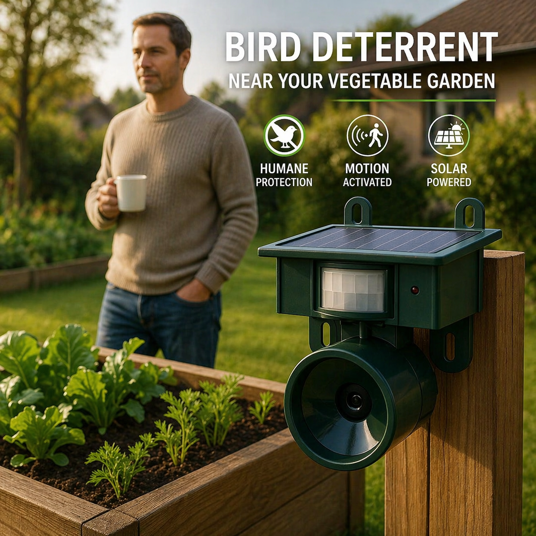 Bird Deterrent | Solar-Powered Motion Sensor | Animal-Friendly Hawk Calls 2