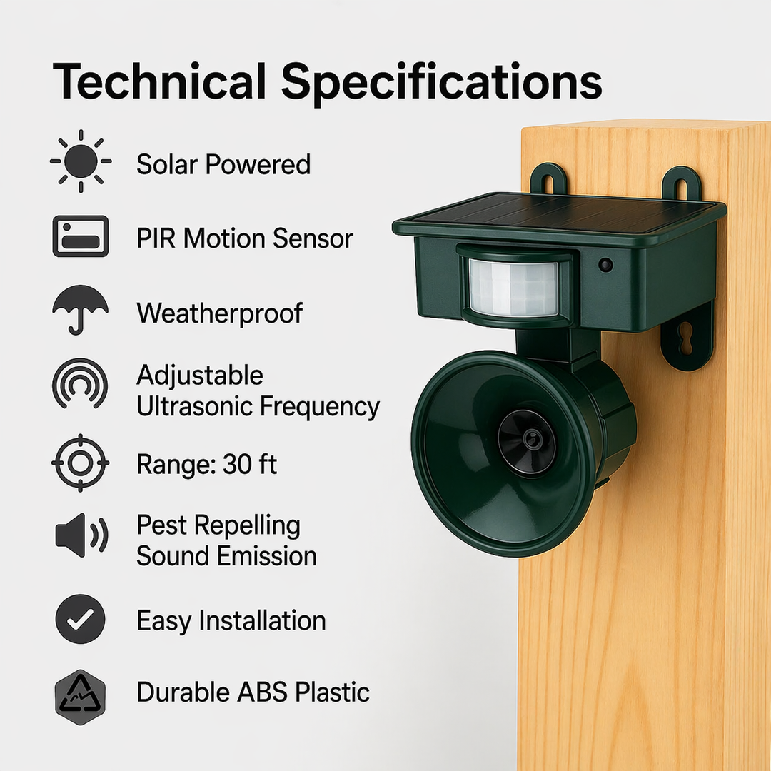 Bird Deterrent | Solar-Powered Motion Sensor | Animal-Friendly Hawk Calls 7