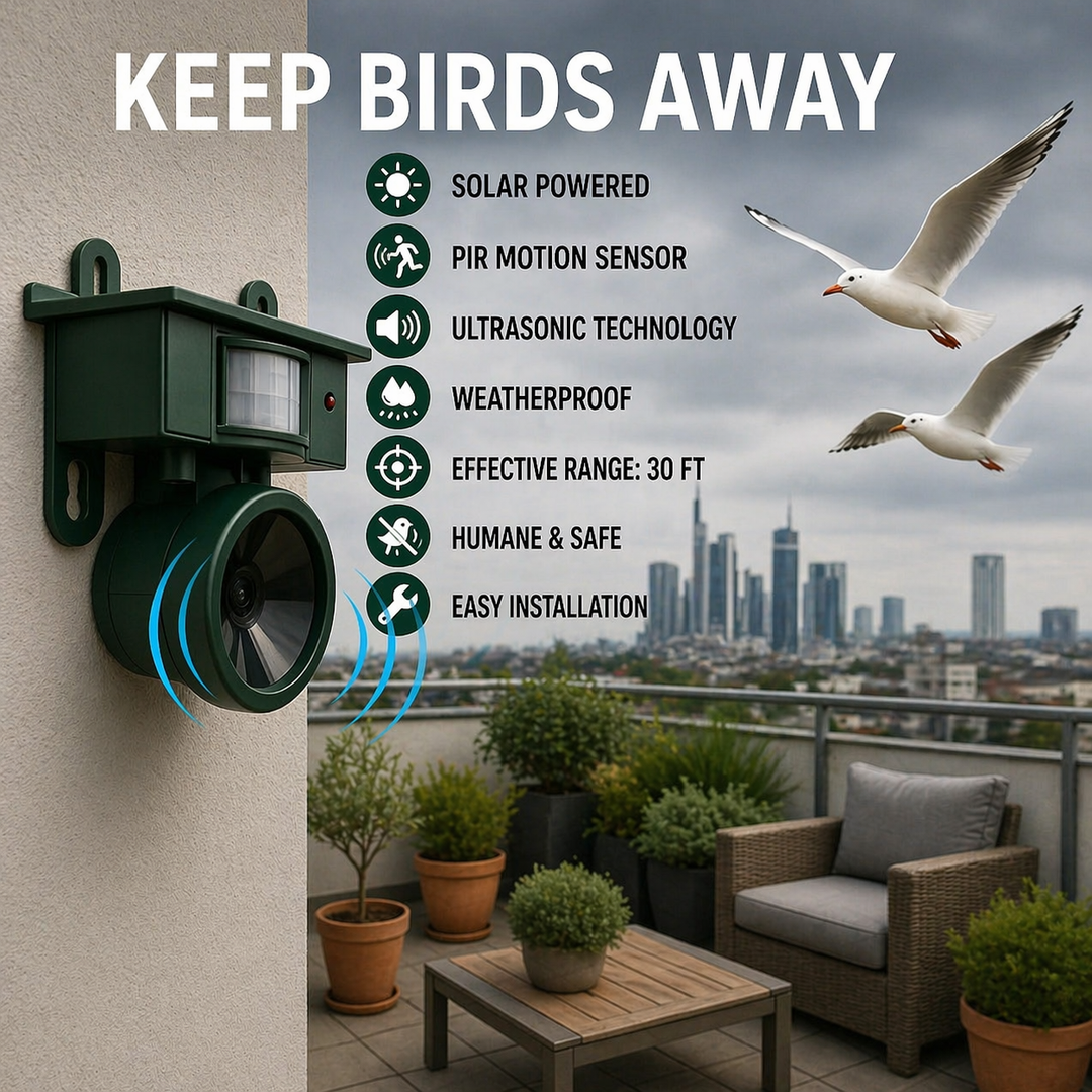 Bird Deterrent | Solar-Powered Motion Sensor | Animal-Friendly Hawk Calls 8
