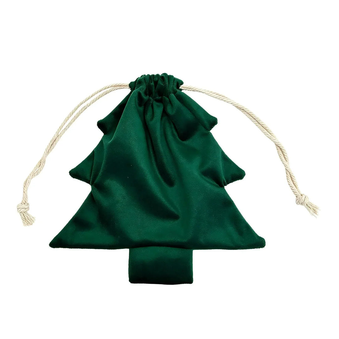 Christmas Tree Shaped Gift Bag with Drawstring Closure, Durable Fabric 6