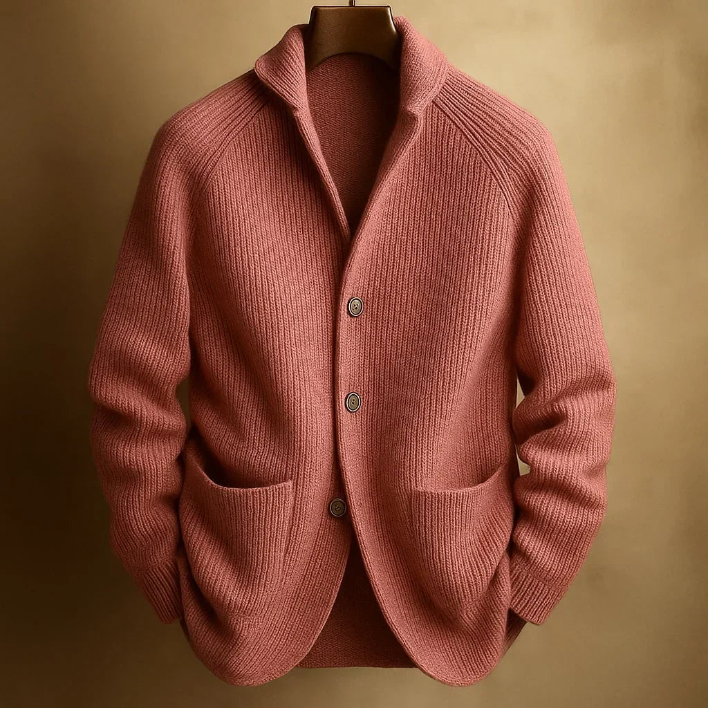 Classic Button Cardigan with Shawl Collar and Ribbed Texture 6