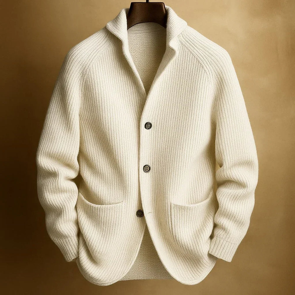 Classic Button Cardigan with Shawl Collar and Ribbed Texture 2