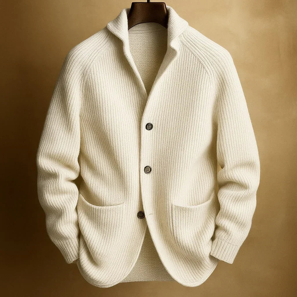 Classic Button Cardigan with Shawl Collar and Ribbed Texture 2
