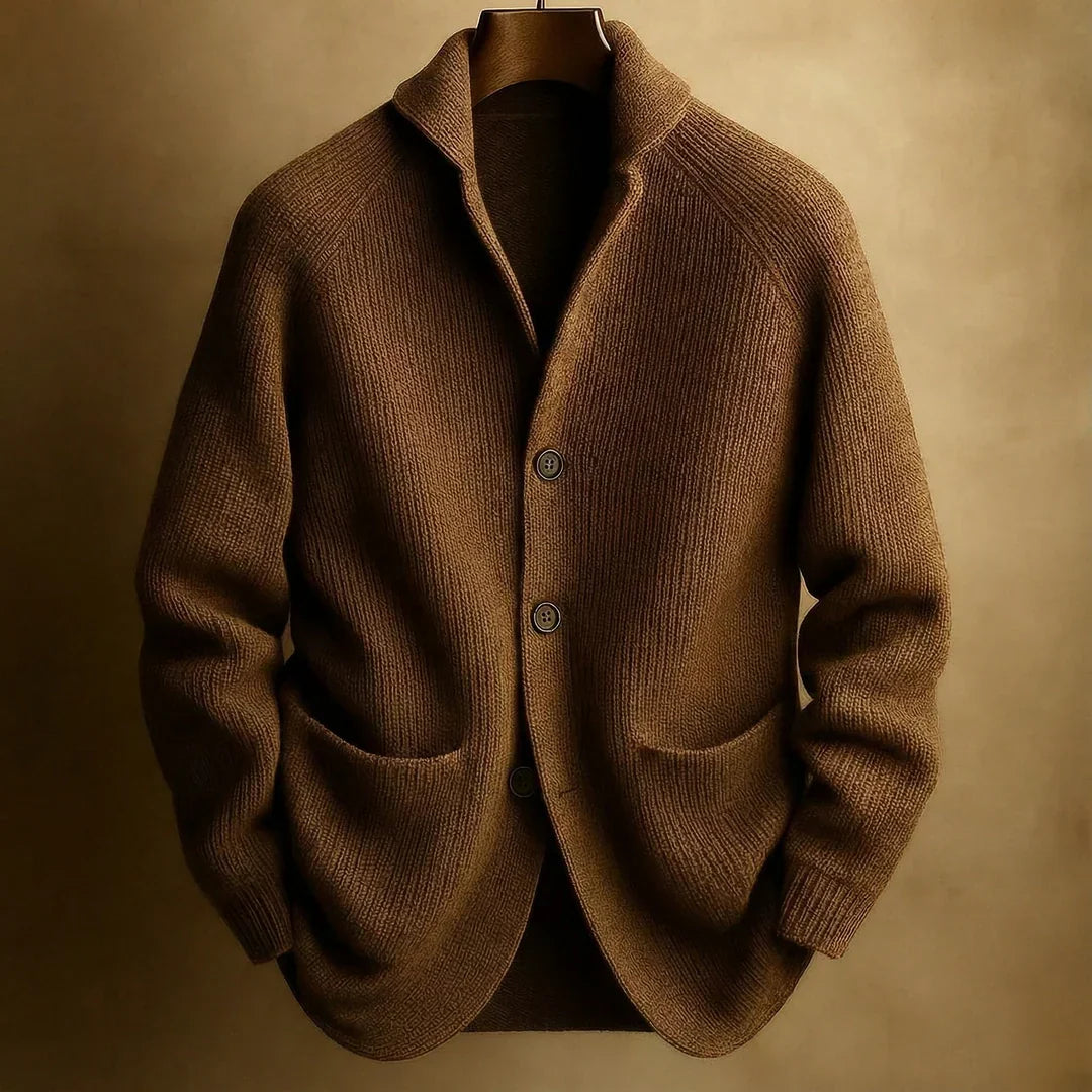 Classic Button Cardigan with Shawl Collar and Ribbed Texture 7