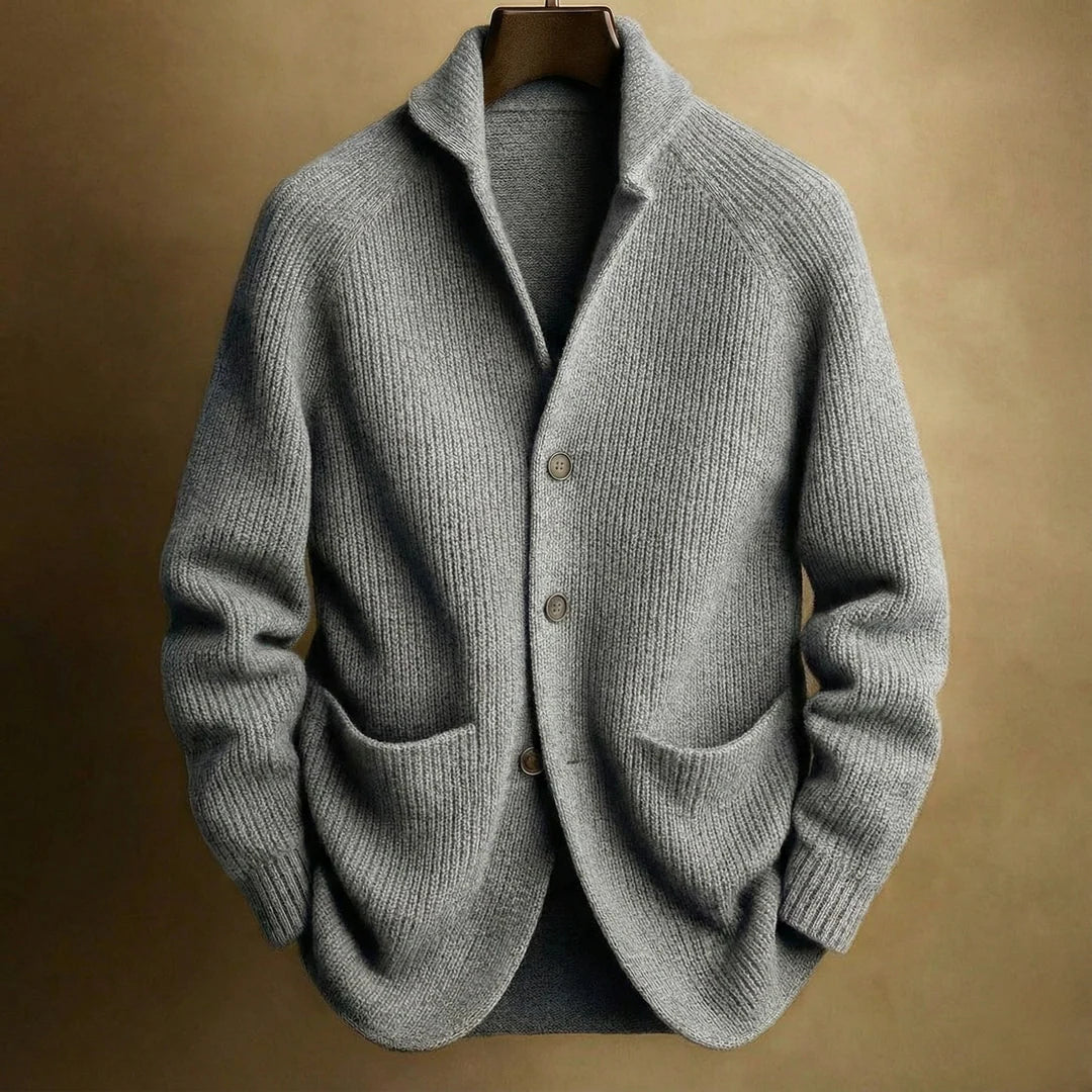 Classic Button Cardigan with Shawl Collar and Ribbed Texture 5