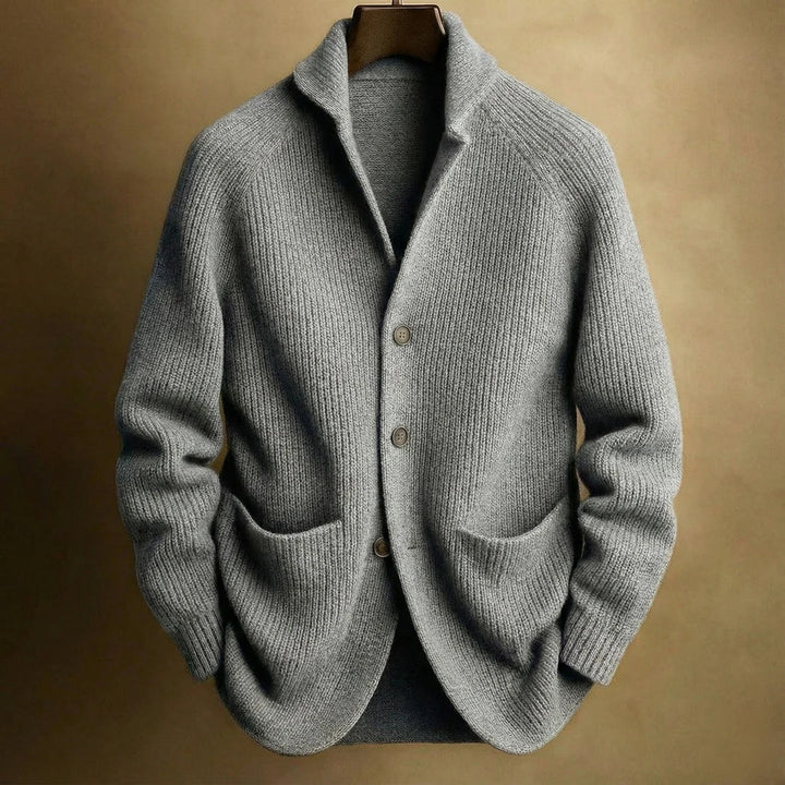 Classic Button Cardigan with Shawl Collar and Ribbed Texture 5