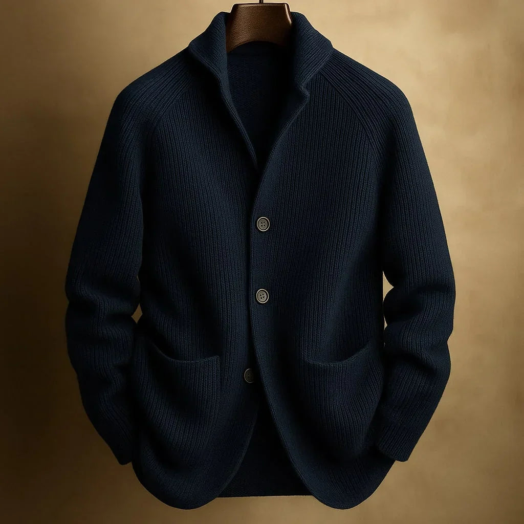 Classic Button Cardigan with Shawl Collar and Ribbed Texture 3