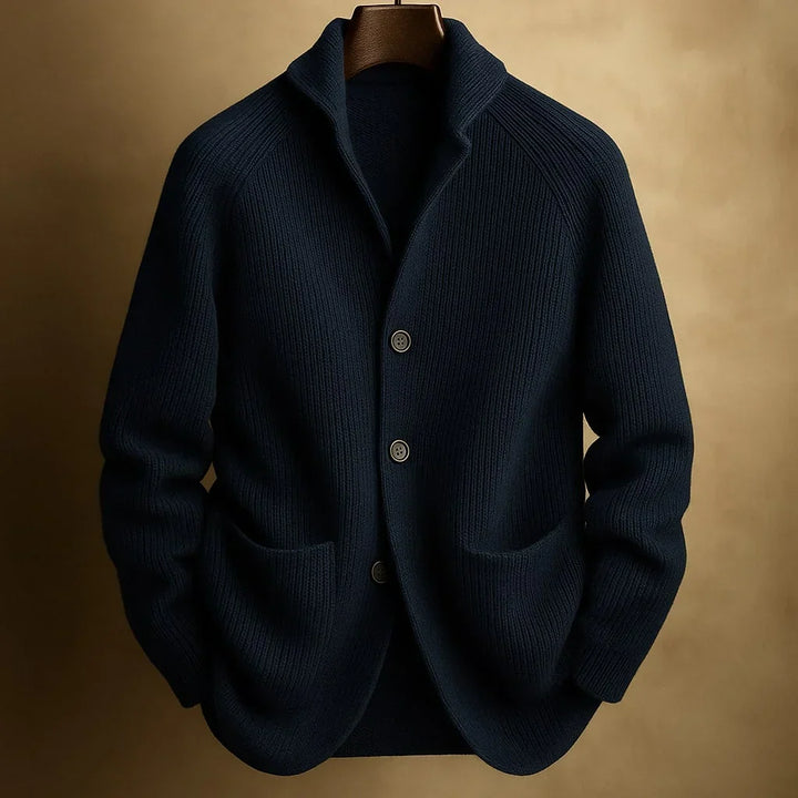 Classic Button Cardigan with Shawl Collar and Ribbed Texture 3