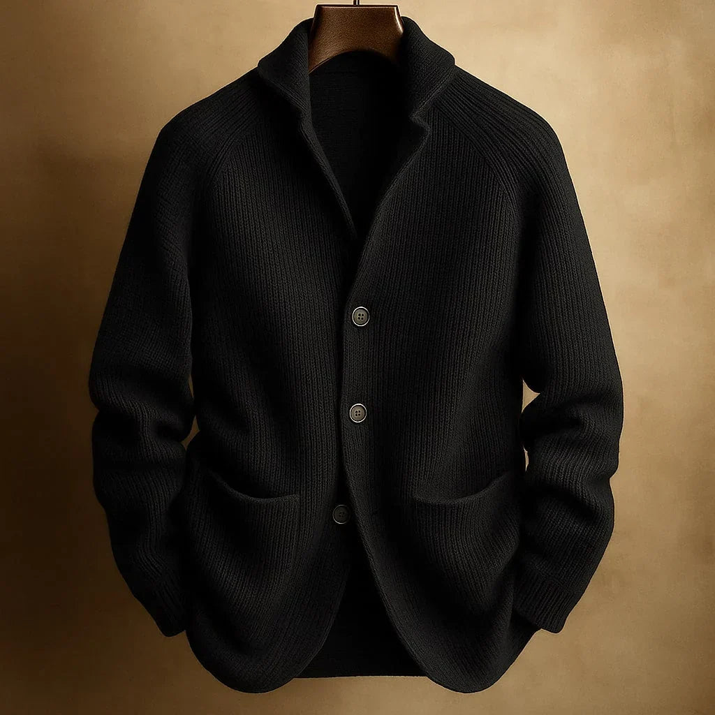 Classic Button Cardigan with Shawl Collar and Ribbed Texture 4