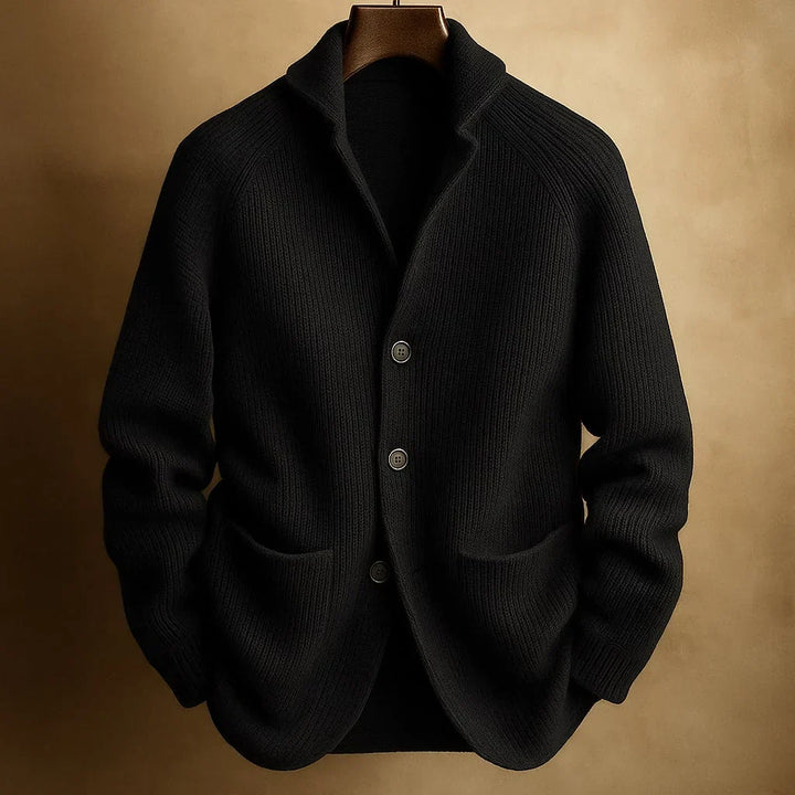 Classic Button Cardigan with Shawl Collar and Ribbed Texture 4