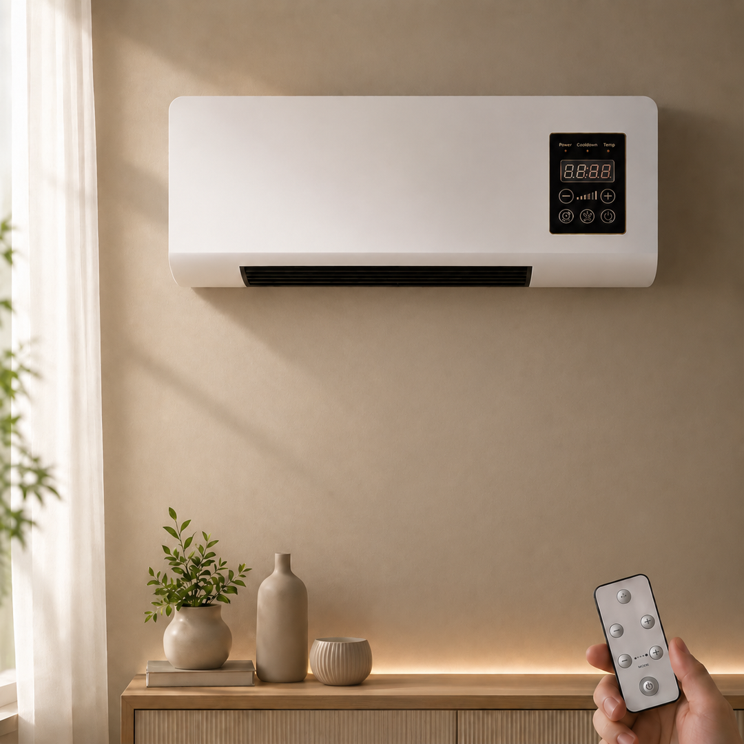 Wall-Mounted Air Cooler and Heater with Remote Control and Timer, White 7