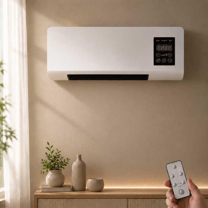 Wall-Mounted Air Cooler and Heater with Remote Control and Timer, White 7