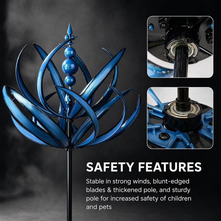 Weathervane Metal Lotus Wind Spinner - Rust-Resistant Garden Decor 9