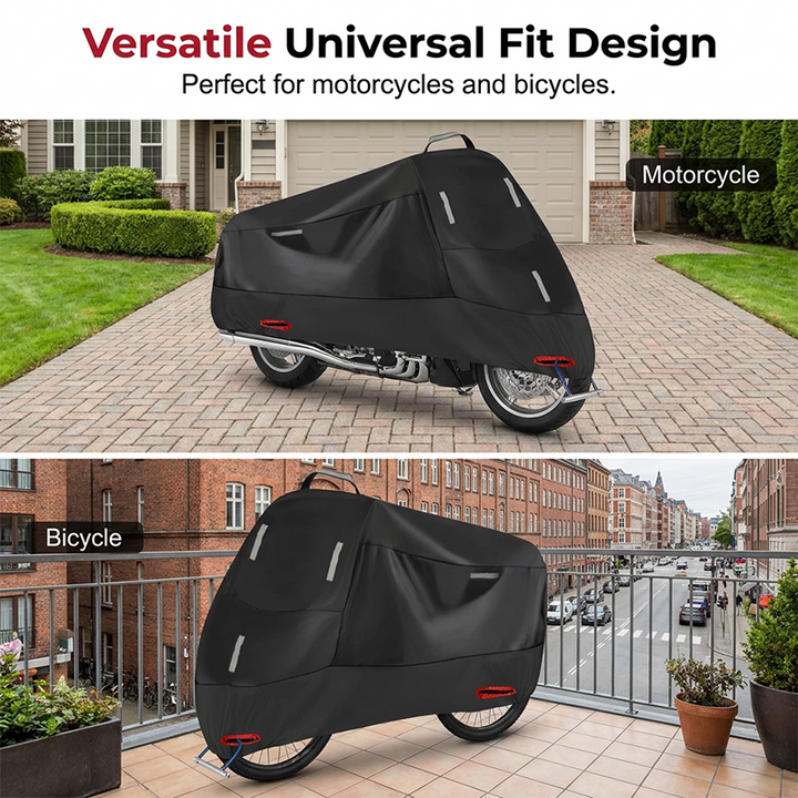 Weatherproof Motorcycle Cover | Oxford Fabric | Reflective Strips & Lock Holes 4