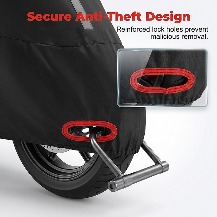 Weatherproof Motorcycle Cover | Oxford Fabric | Reflective Strips & Lock Holes 7