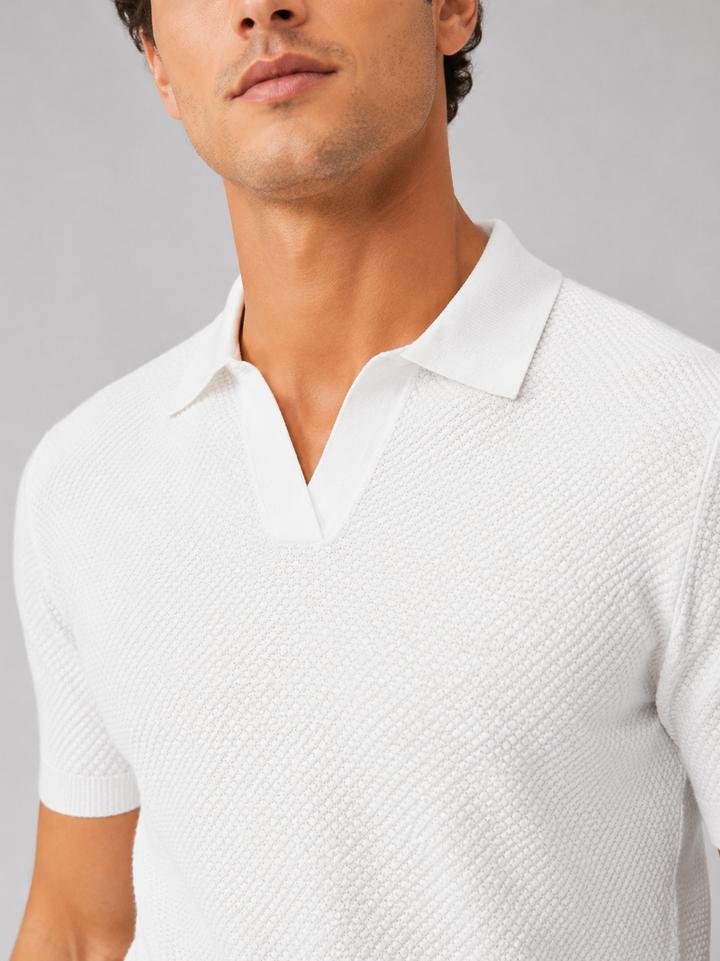 Men's Knit Polo Shirt, Lightweight Breathable Stretch Short Sleeve Summer Polo 32