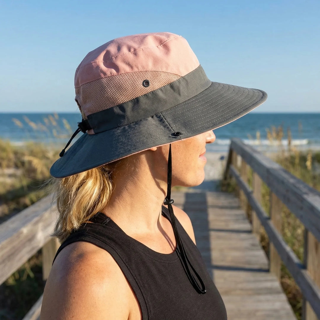 Wide Brim Bucket Hat - Solbrim