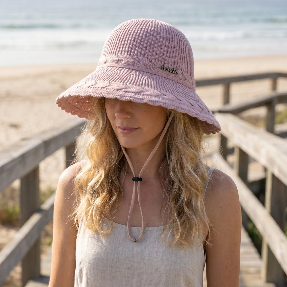 Wide Brim Knit Sun Hat - Solarix