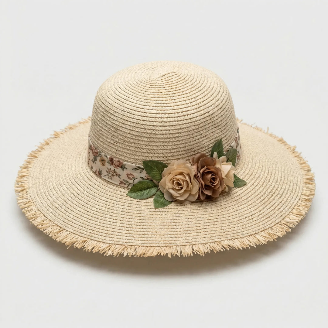 Wide Brim Woven Sun Hat - Florabrim