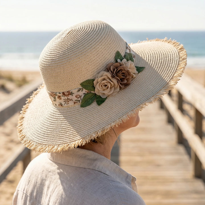 Wide Brim Woven Sun Hat - Florabrim