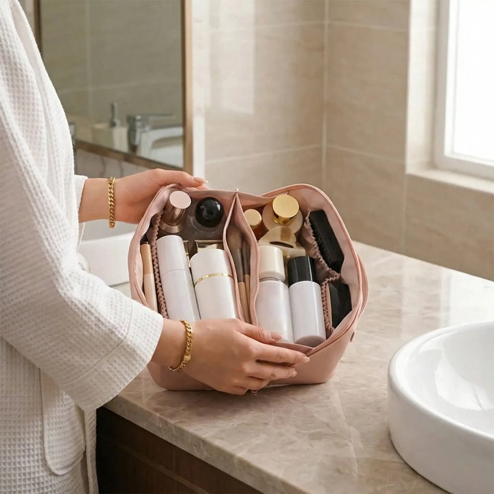 Wide Opening Cosmetic Bag - Vamora